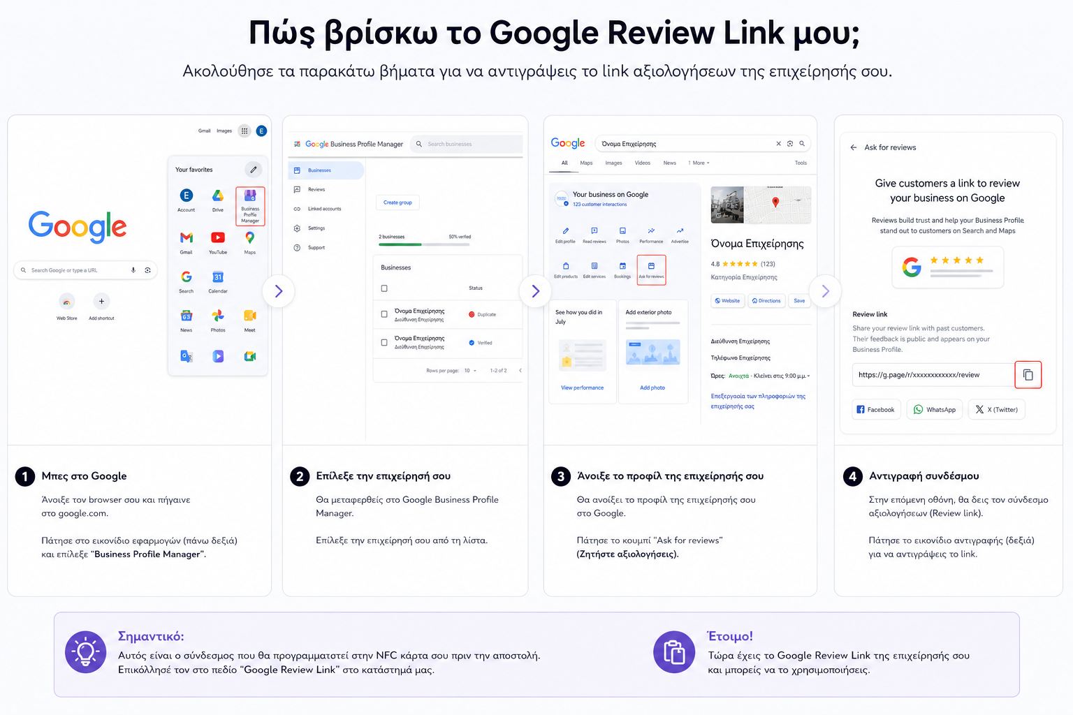 Οδηγός εύρεσης Google Review Link